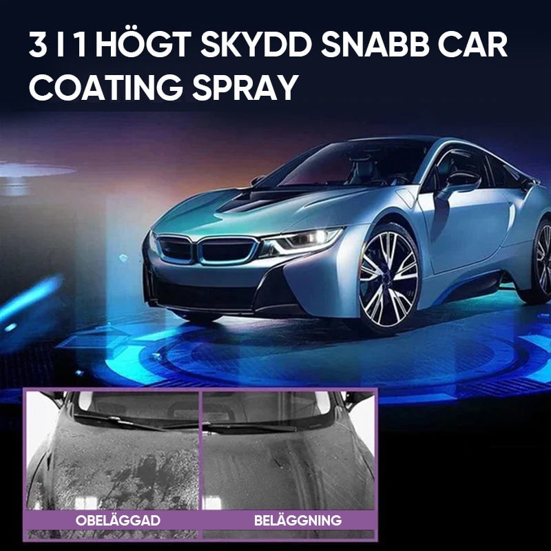 Multifunktionell bilvårdsspray med glansskydd, klar flaska, skyddar och rengör bilens yta effektivt, vattenlös tvätt.