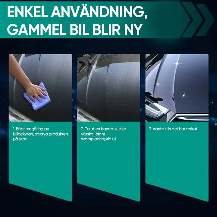 Multifunktionell bilvårdsspray med glansskydd, klar flaska, skyddar och rengör bilens yta effektivt, vattenlös tvätt.