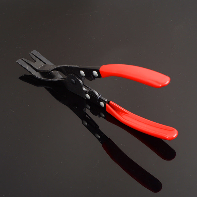 "Multifunktionell plastnitsnäpptång i legerat stål med ergonomiskt handtag, idealisk för bil- och möbelreparationer."