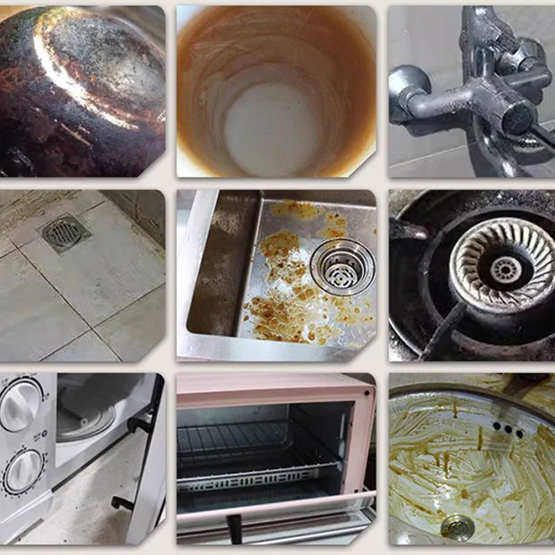 Multifunktionell rengöringsspray, grön flaska, perfekt för hem och bil, effektiv mot fläckar på glas och läder.