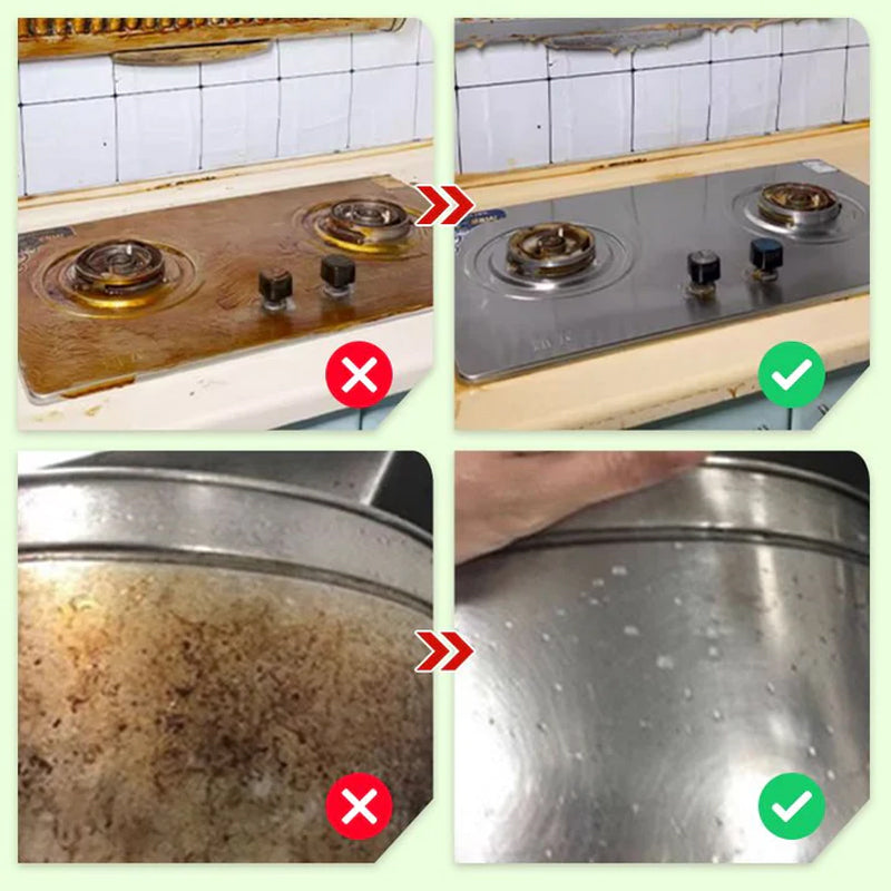 Multifunktionell rengöringsspray, grön flaska, perfekt för hem och bil, effektiv mot fläckar på glas och läder.