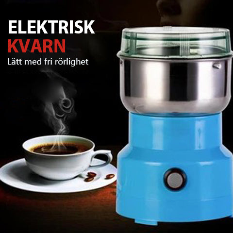 "Multifunktionell slipmaskin i rostfritt stål med stilren design, enkel rengöring och intuitiva knappar för köksbruk."