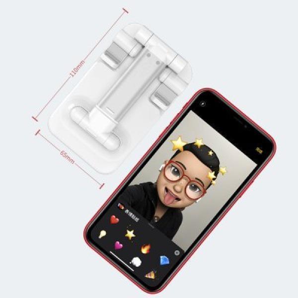 "Multifunktionell ställbar surfplattahållare i vit, svart, rosa på skrivbord. Hållbar och stilren, justerbar vinkel."