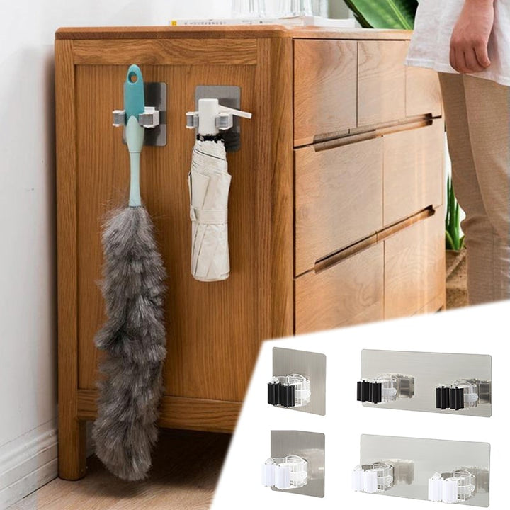 Multifunktionella självhäftande väggkrokar i vit design, perfekta för kök och badrum. Vattentåliga, hållbara och stabila.