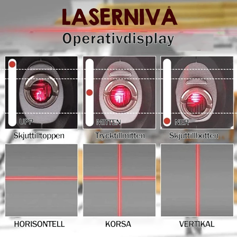 "Multifunktionellt svart laser vattenpass med måttband, kompakt design, precis rätt för noggranna mätningar inom DIY."