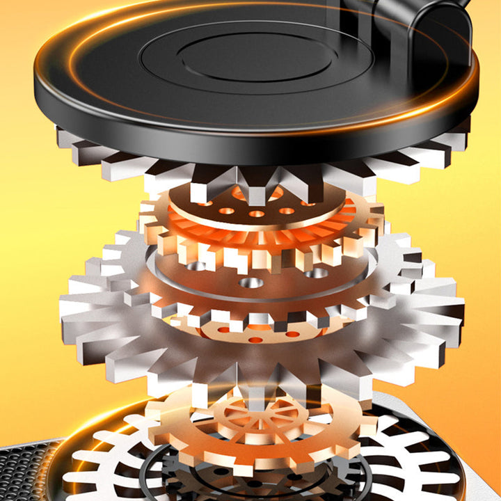 "Multifunktionellt telefonställ med Bluetooth-högtalare och powerbank, svart design med bärbar och halkfri bas."