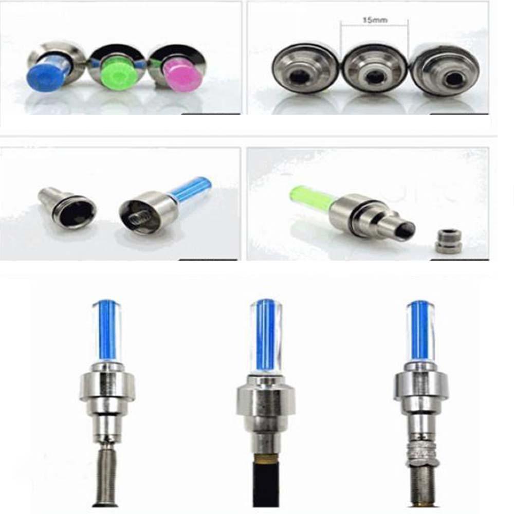 "Multikolor LED-lampa för däckventil lyser i olika färger, ökar synlighet och stil vid bil-, cykel- eller motorcykelkörning."