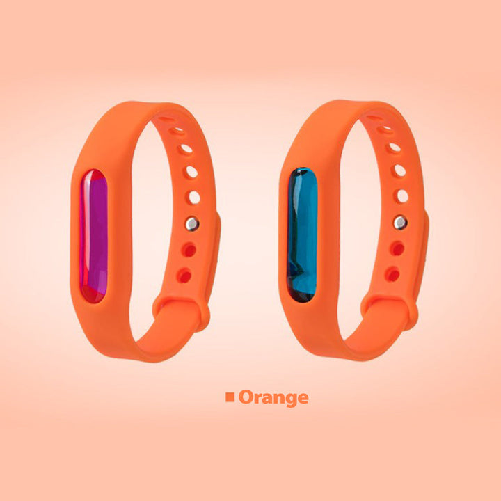 "Myggavvisande silikonarmband justerbart, unisex, flerfärgade alternativ för utomhusbruk, vattentät och bekväm design."