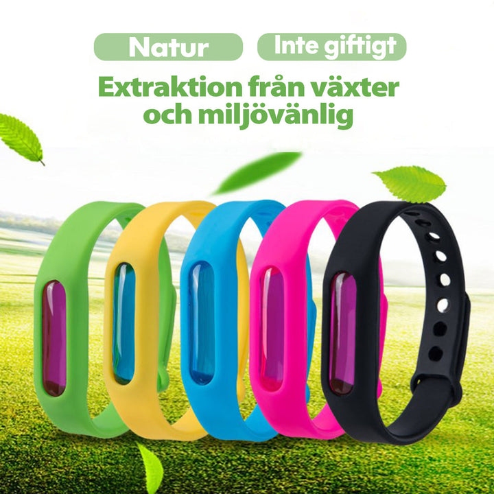"Myggavvisande silikonarmband justerbart, unisex, flerfärgade alternativ för utomhusbruk, vattentät och bekväm design."