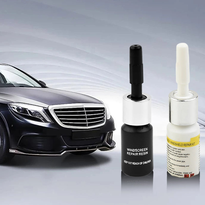 "Nanobeläggning för glas, droppflaska på 2 ml, för diskret reparation av spruckna eller repade glasytor."