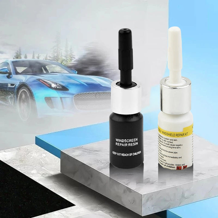 "Nanobeläggning för glas, droppflaska på 2 ml, för diskret reparation av spruckna eller repade glasytor."