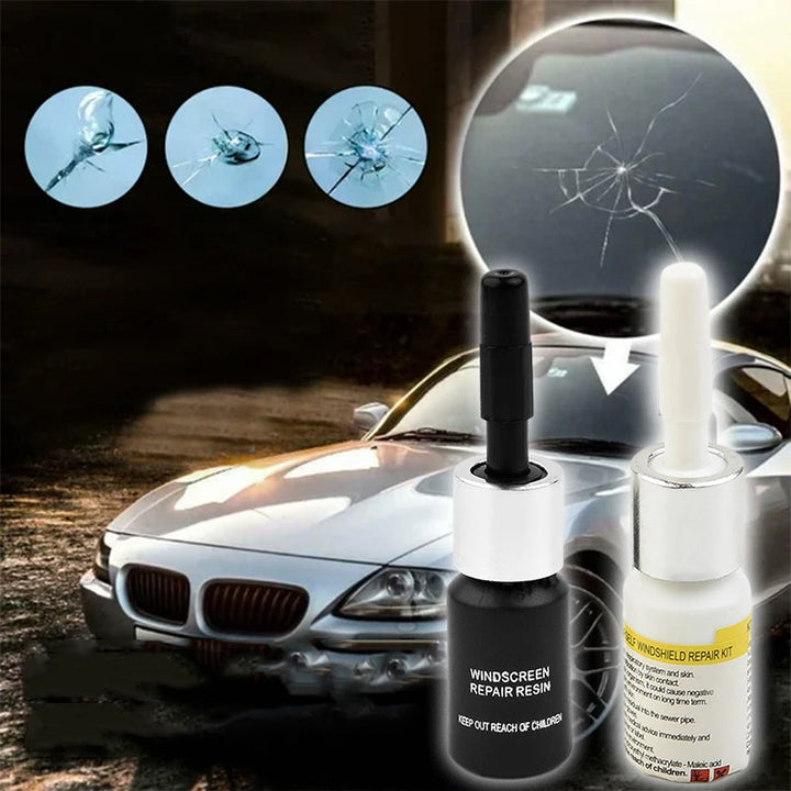 "Nanobeläggning för glas, droppflaska på 2 ml, för diskret reparation av spruckna eller repade glasytor."