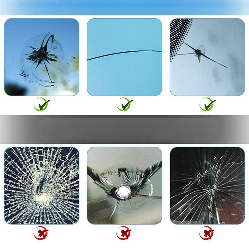 "Nanobeläggning för glas, droppflaska på 2 ml, för diskret reparation av spruckna eller repade glasytor."