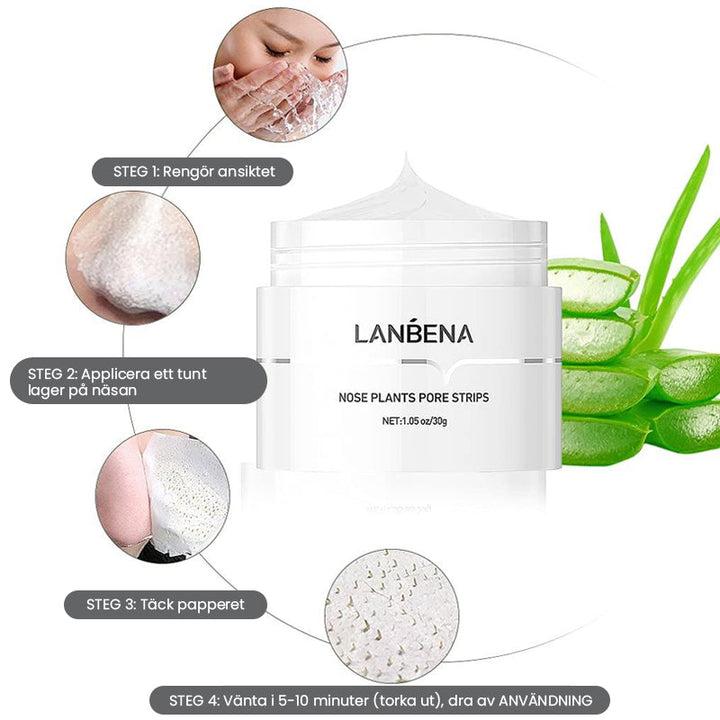 "Näsporremsor för djuprengöring, vita remsor som avlägsnar pormaskar och minskar porer för renare hy."