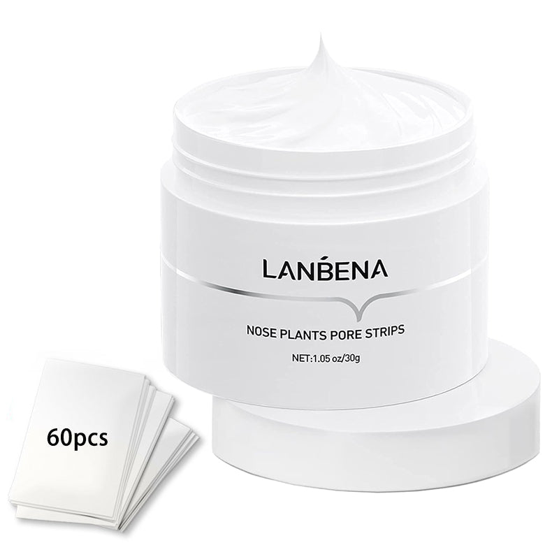 "Näsporremsor för djuprengöring, vita remsor som avlägsnar pormaskar och minskar porer för renare hy."