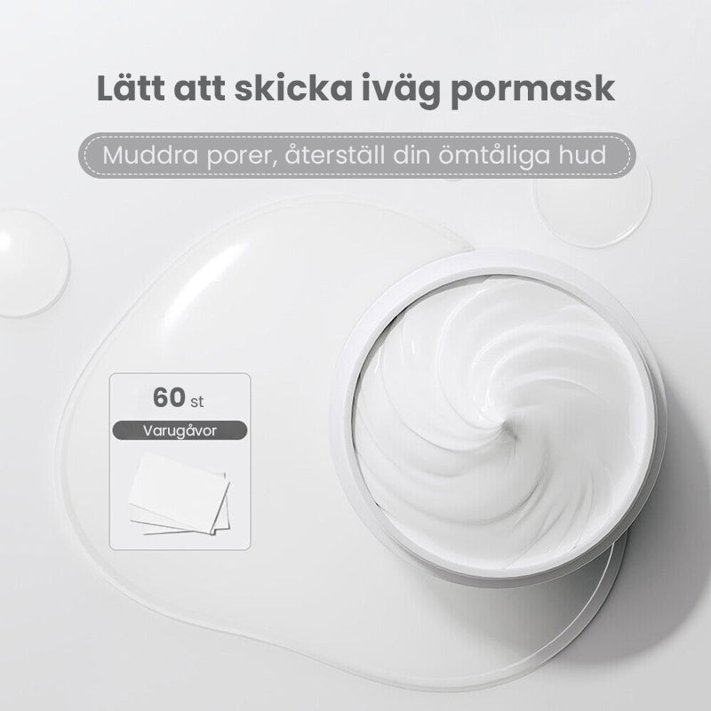 "Näsporremsor för djuprengöring, vita remsor som avlägsnar pormaskar och minskar porer för renare hy."