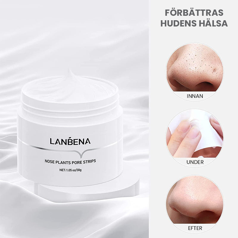 "Näsporremsor för djuprengöring, vita remsor som avlägsnar pormaskar och minskar porer för renare hy."