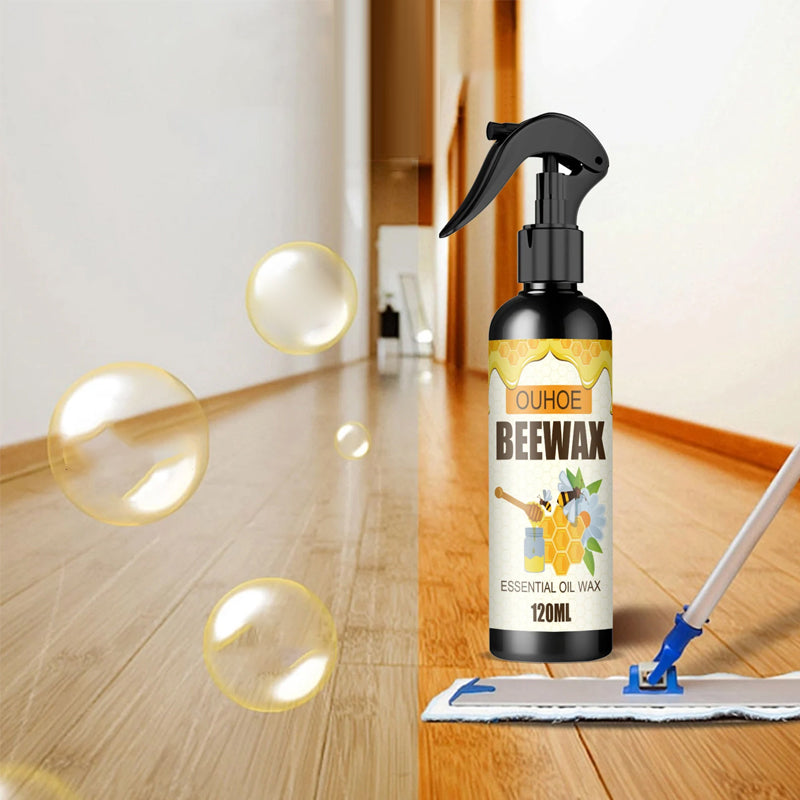 "Naturlig mikromolekyliserad bivax träpolish spray, ger möbler glans och skydd, enkel att använda för träytor."