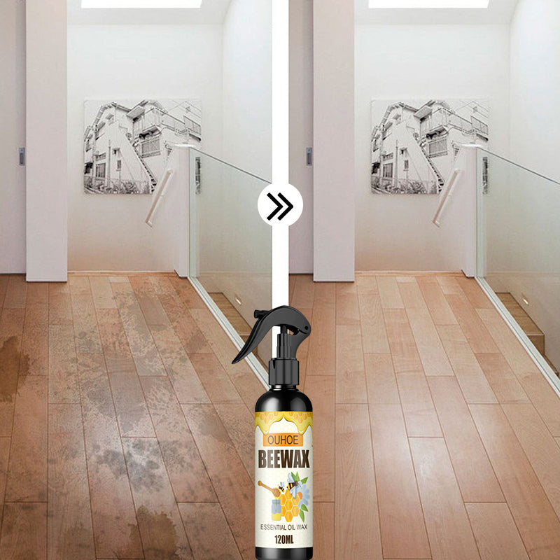 "Naturlig mikromolekyliserad bivax träpolish spray, ger möbler glans och skydd, enkel att använda för träytor."
