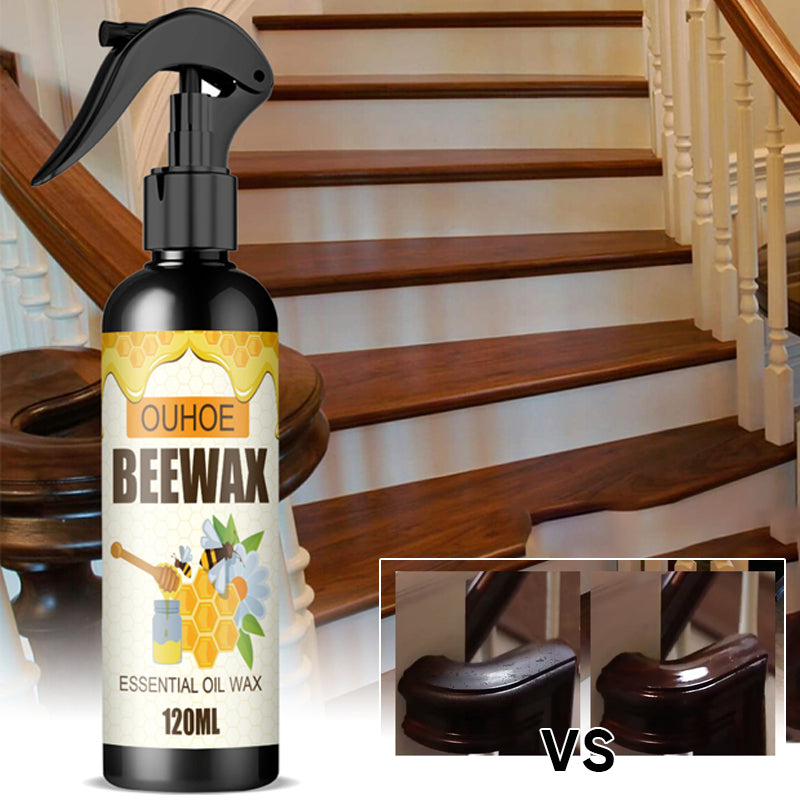"Naturlig mikromolekyliserad bivax träpolish spray, ger möbler glans och skydd, enkel att använda för träytor."