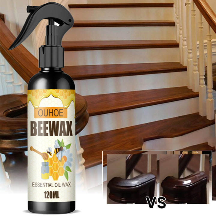 "Naturlig mikromolekyliserad bivax träpolish spray, ger möbler glans och skydd, enkel att använda för träytor."