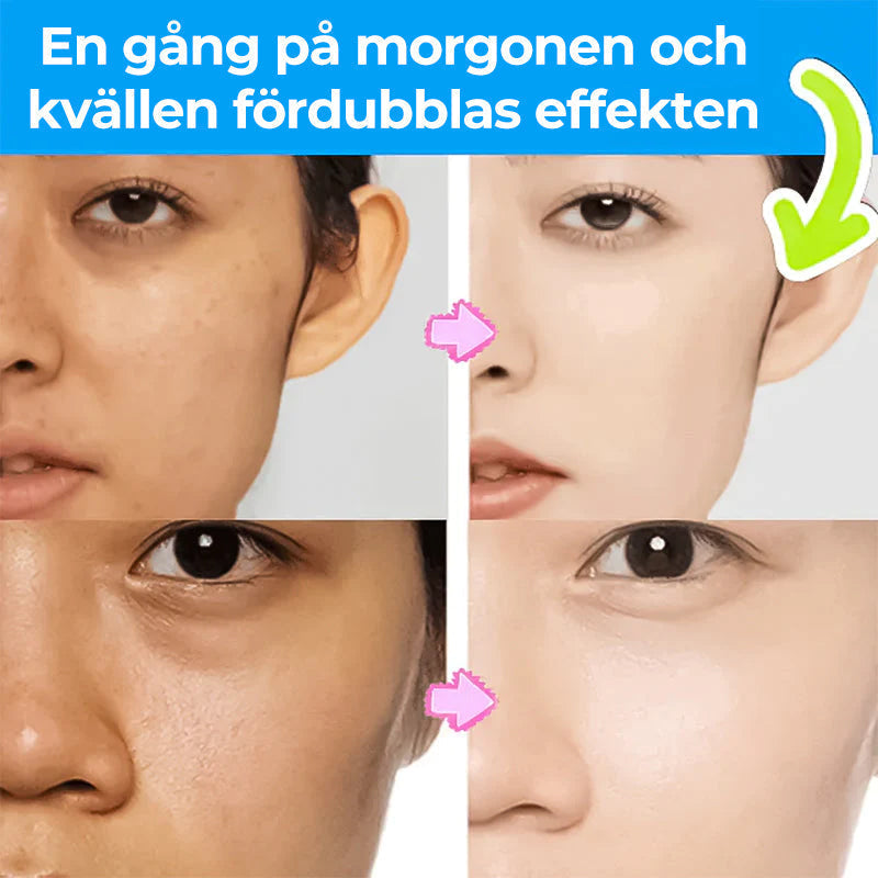 "Niacinamid blekande ansiktsrengöring; vit flaska med grön etikett för mjukare, ljusare hud. Idealisk för alla hudtyper."