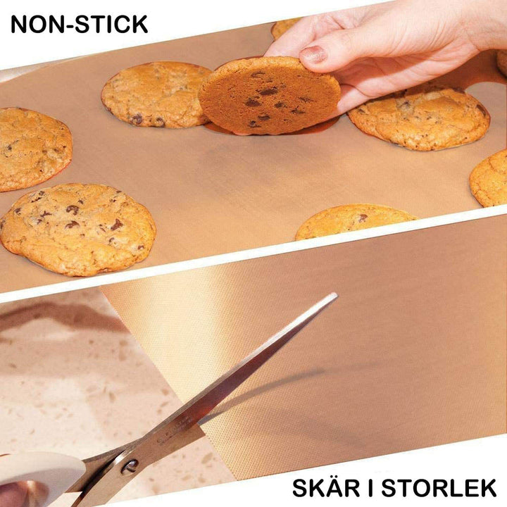 Non-stick BBQ grillmatta i svart, återanvändbar och diskmaskinssäker, 33x40 cm, förhindrar maten från att fastna.