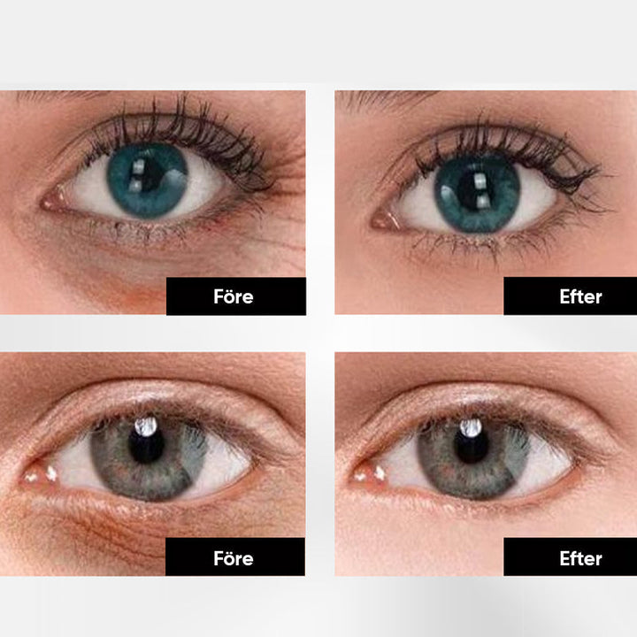 "Ögonkräm för uppstramning och återfuktning, visas i en elegant burk med mjuk textur och ljus krämfärg."