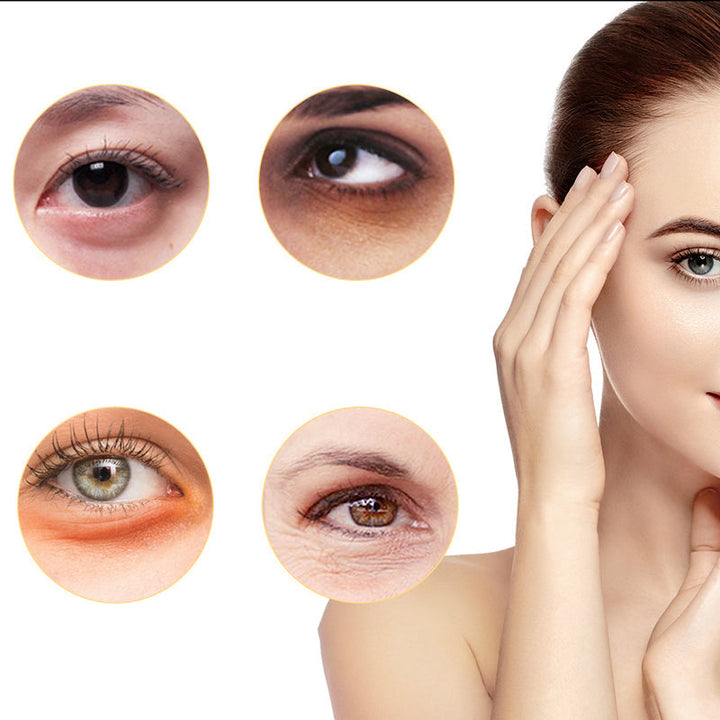 "Ögonkräm för uppstramning och återfuktning, visas i en elegant burk med mjuk textur och ljus krämfärg."