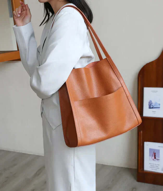 Omfamna Elegansen med Minimalist Leather Shoulder Bag - Glowseva