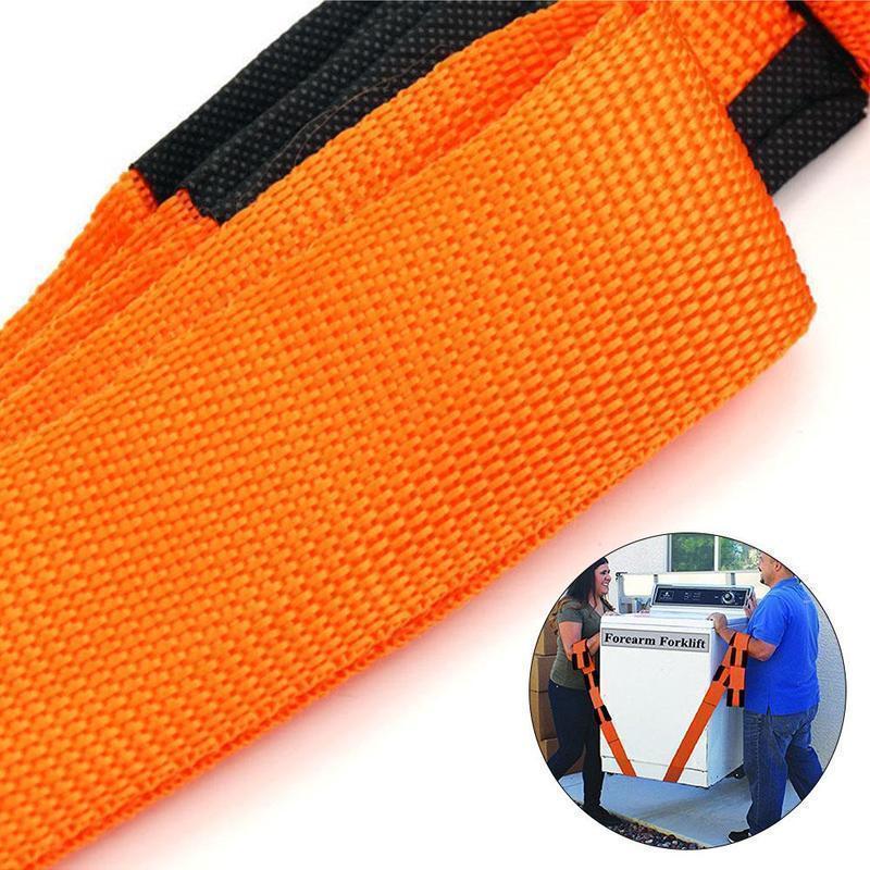 "Orange justerbara lyft- och rörelseselar för möbler, 3 meter långa, vävd polymer, med robust järnspänne, 2 st."