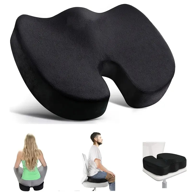 "Ortopedisk sittkudde med avancerat minnesskum och ergonomisk design, idealisk för kontors- och hemmabruk."