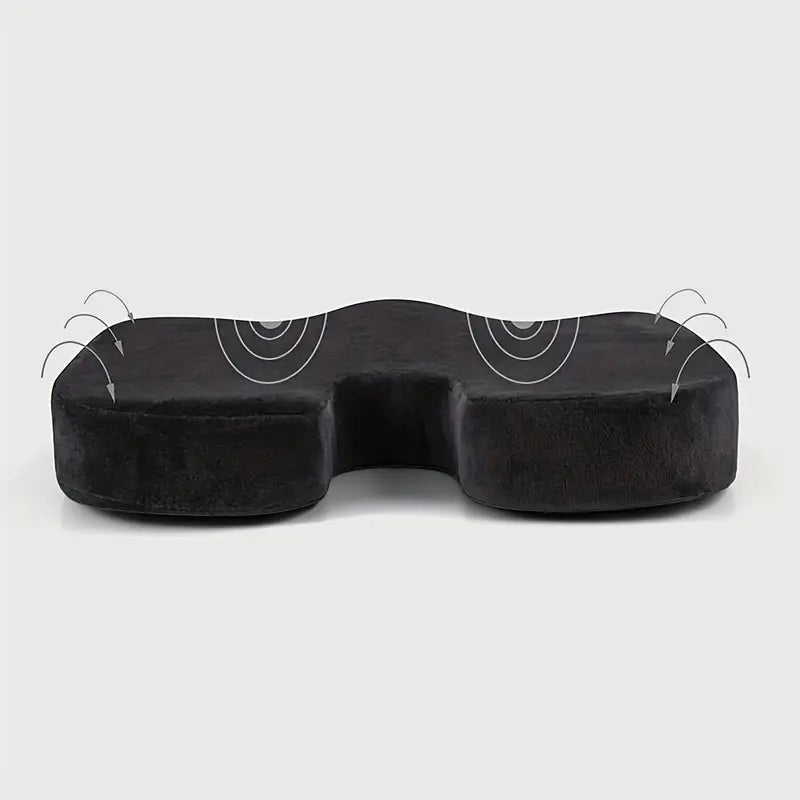 "Ortopedisk sittkudde med avancerat minnesskum och ergonomisk design, idealisk för kontors- och hemmabruk."