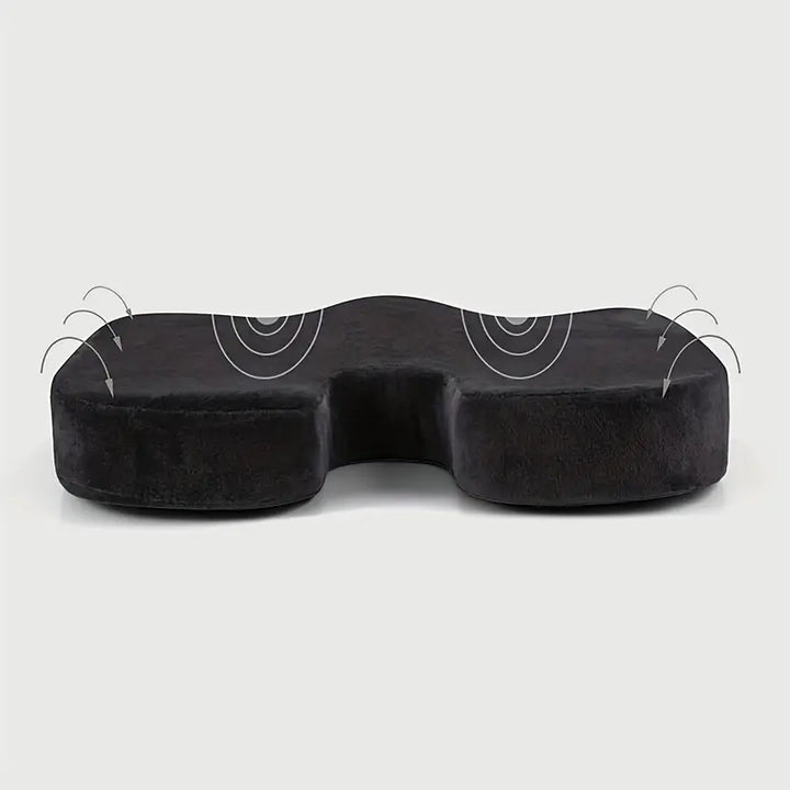 "Ortopedisk sittkudde med avancerat minnesskum och ergonomisk design, idealisk för kontors- och hemmabruk."