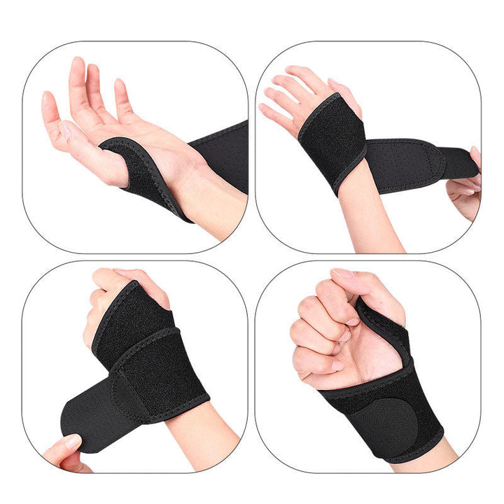 "Ortopediskt handledstöd för smärtlindring, justerbar storlek, ergonomisk design, beige färg med kardborrefäste."
