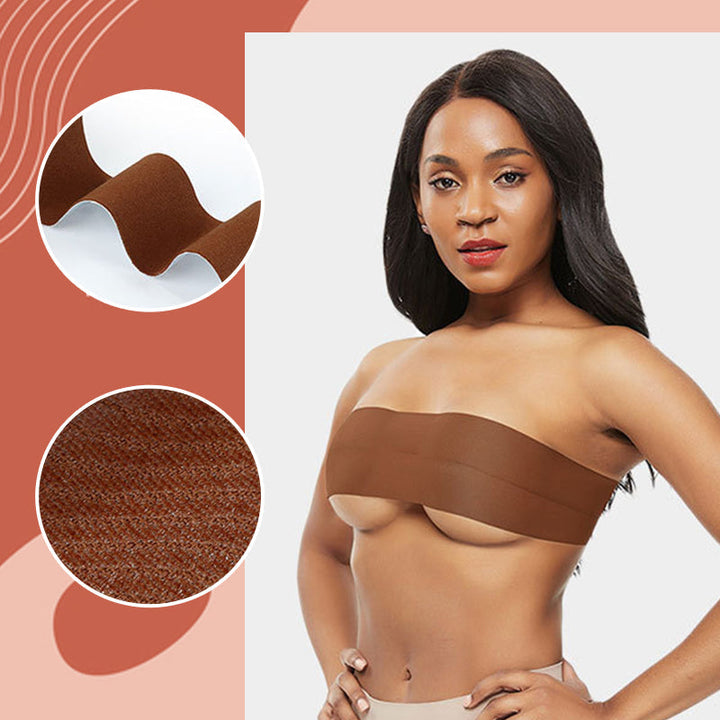 "Osynlig bröstlyfttejp, hudvänlig och svettresistent, ger diskret stöd och form, perfekt under axelbandslösa klänningar."