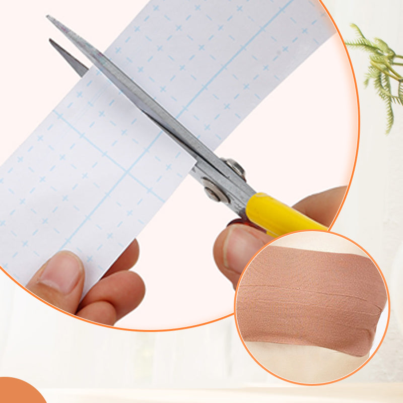 "Osynlig bröstlyfttejp, hudvänlig och svettresistent, ger diskret stöd och form, perfekt under axelbandslösa klänningar."