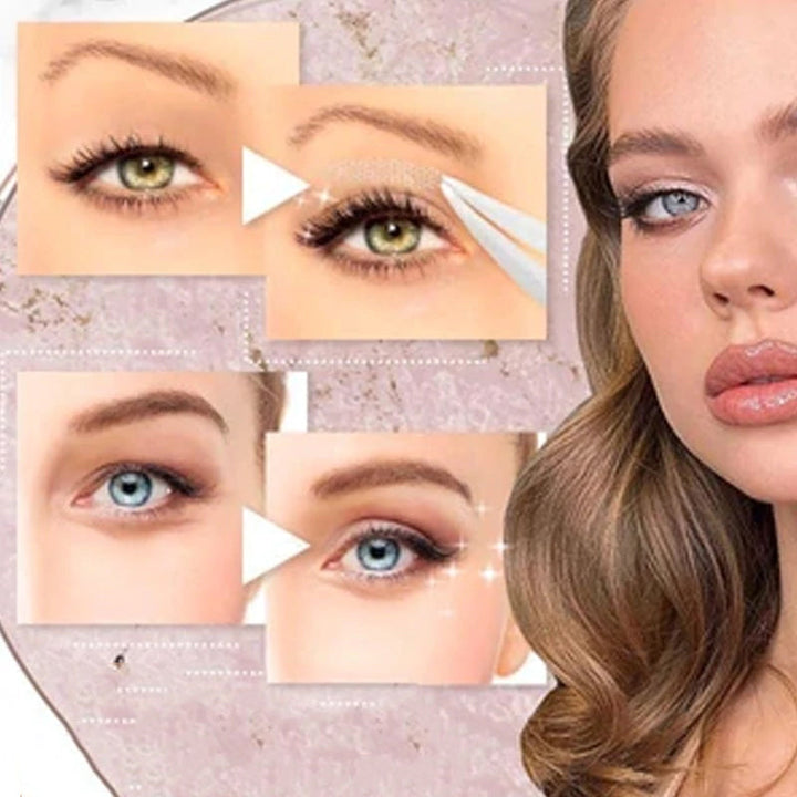 "Osynlig ögonlyftset, ger subtilt lyft och framhäver naturligt djupa ögonlock, smälter in med alla hudtoner, 120 par."