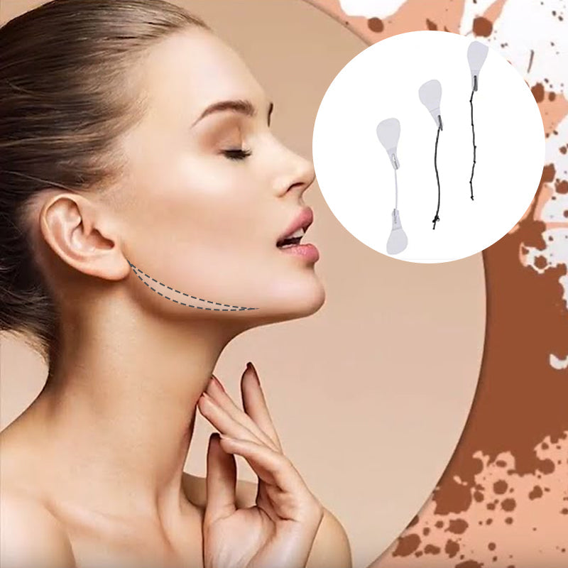 "Osynligt V-form ansiktsklistermärke för ansiktslyft. Diskret, transparent och skonsamt, ger ungdomlig V-form."