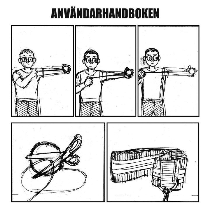 "Pannbandsboxningsset i rött, elastiskt material för träning av reflex och koordination, passar vuxna och barn."
