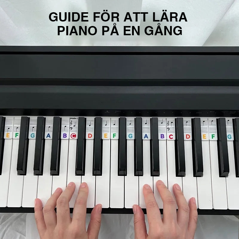 "Pianoklaviatur noter strips, lättinstallerade löstagbara notetiketter i silikon, för snabbare notigenkänning."