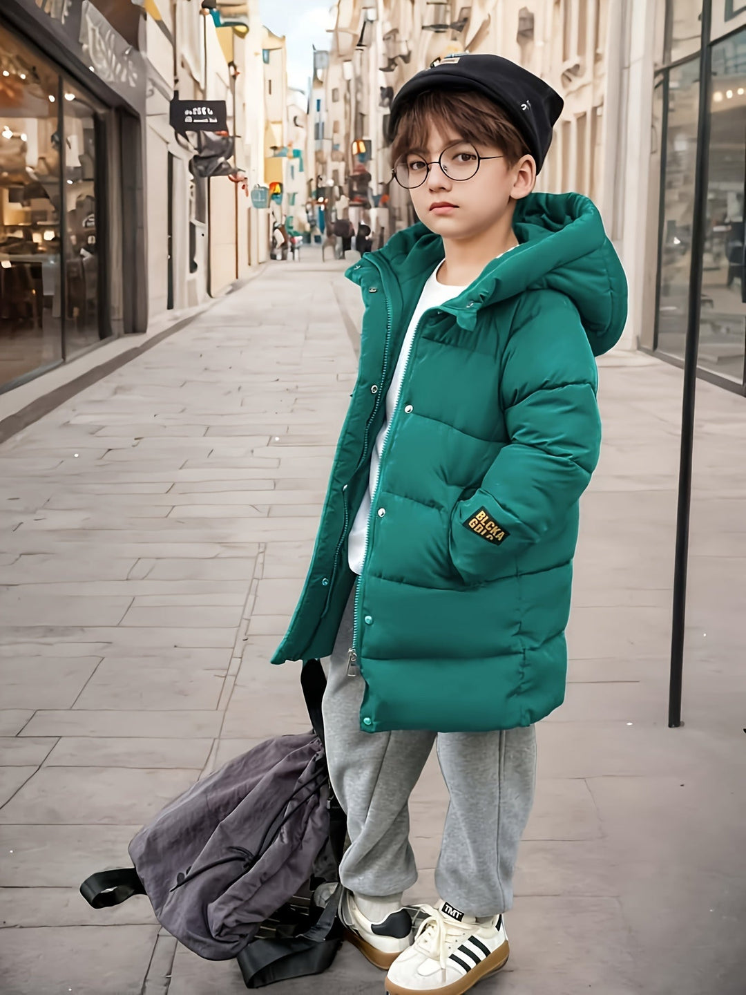 Pojkjacka vattenavvisande med hel dragkedja, perfekt för lek utomhus.