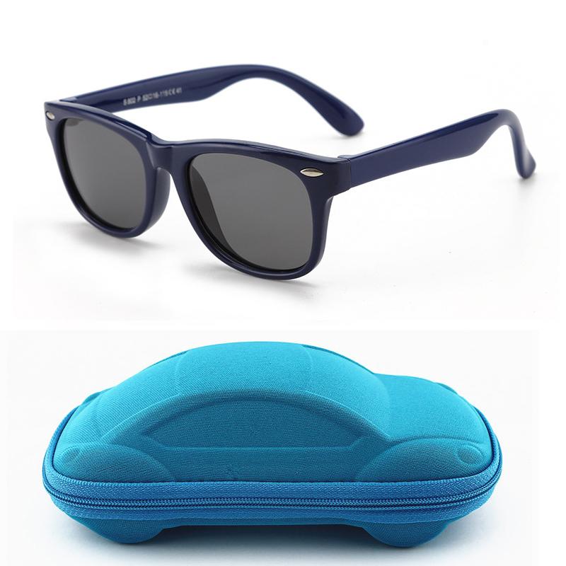 "Polariserade barnsolglasögon UV400, okrossbara ramar, flera färger, säkerhet och komfort, perfekta för lek utomhus."