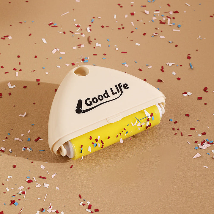 "Portabel tvättbar luddroller för hushållsbruk, vit+röd, elegant design, tar bort damm och djurhår enkelt."