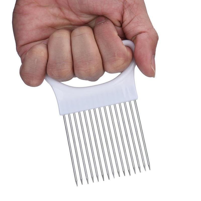 "Praktisk skivmaskin för lök i rostfritt stål, ergonomiskt handtag för säker skivning i kök, slitstark och luktfri design"