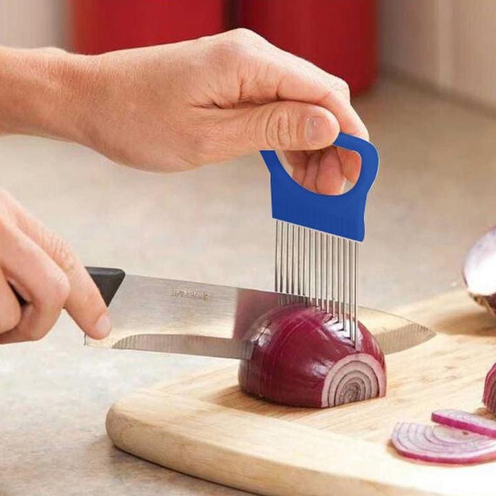 "Praktisk skivmaskin för lök i rostfritt stål, ergonomiskt handtag för säker skivning i kök, slitstark och luktfri design"
