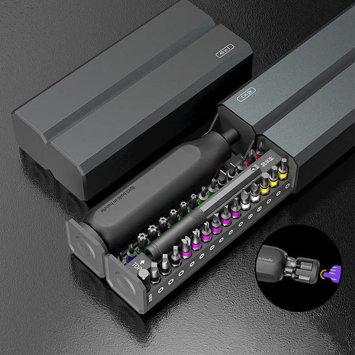 "Professionell precisionsskruvmejselsats med anti-halkdesign, fyrkantig och åttkantig, för säkert grepp och precision."