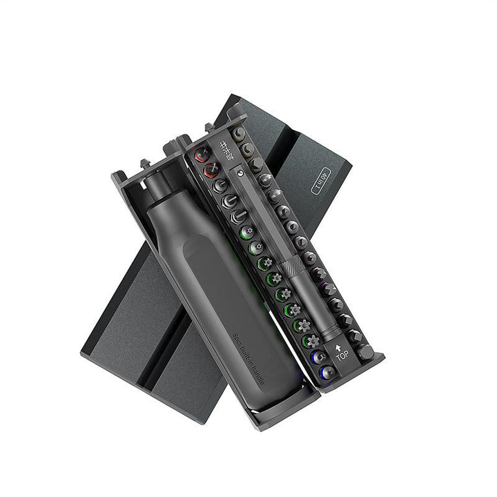 "Professionell precisionsskruvmejselsats med anti-halkdesign, fyrkantig och åttkantig, för säkert grepp och precision."