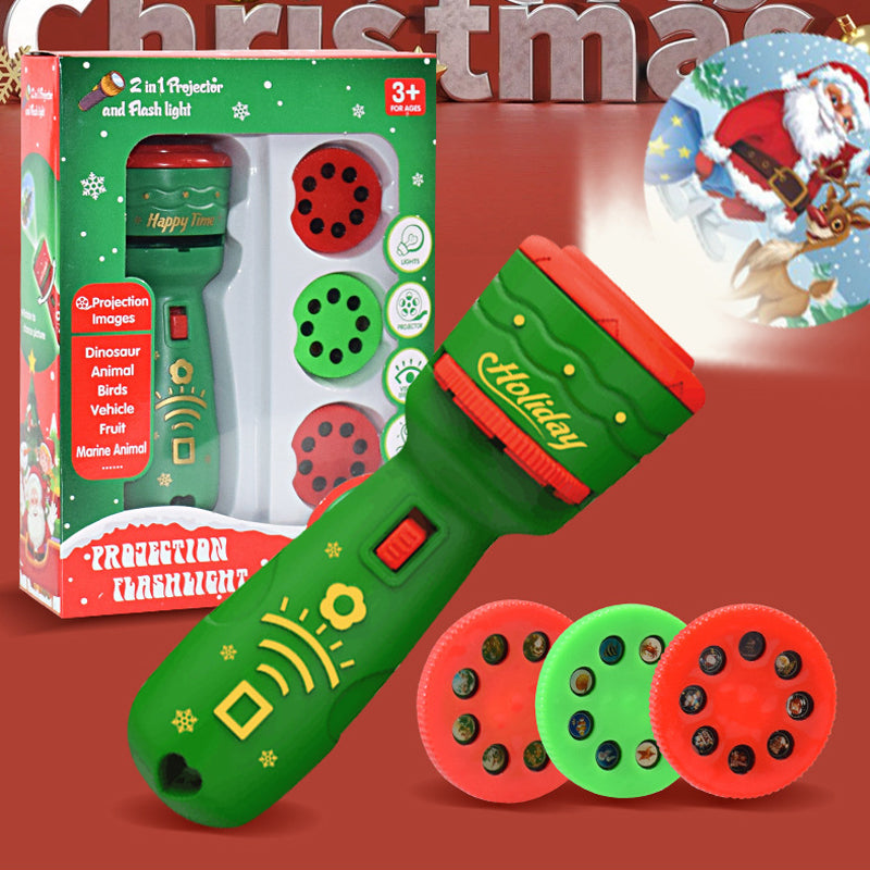 "Projektorficklampa för barn, färgglada mönster, projicerar bilder, perfekt för kreativ lek och inlärning."