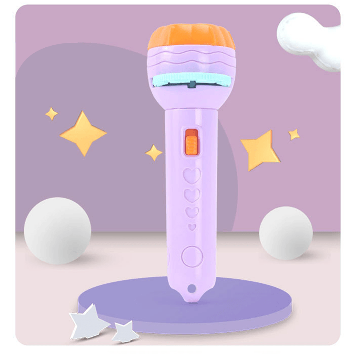 "Projektorficklampa för barn, färgglada mönster, projicerar bilder, perfekt för kreativ lek och inlärning."